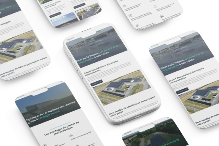 Version mobile du nouveau site internet Emeraude Solaire