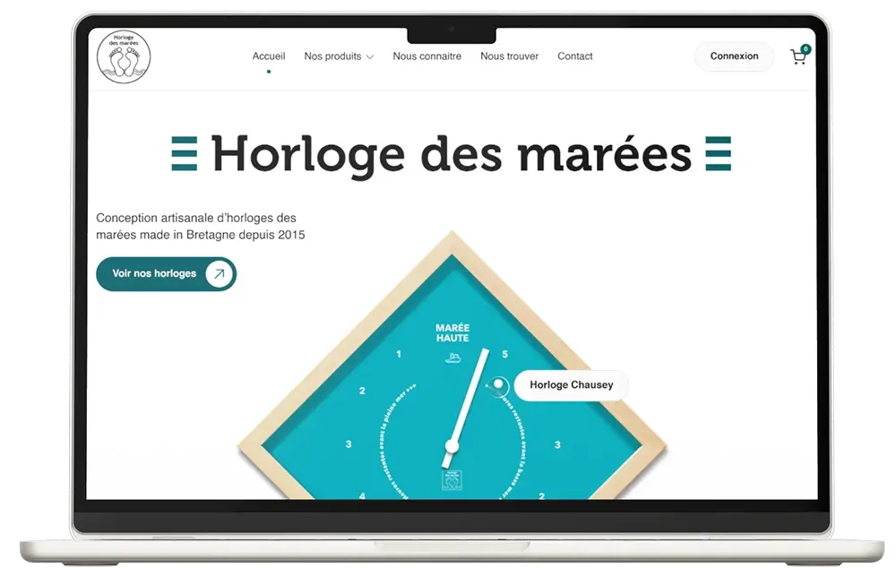 Site internet e-commerce Horloges des Marées