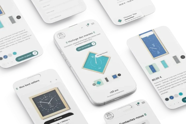 Ecrans mobiles site web Horloges des Marées