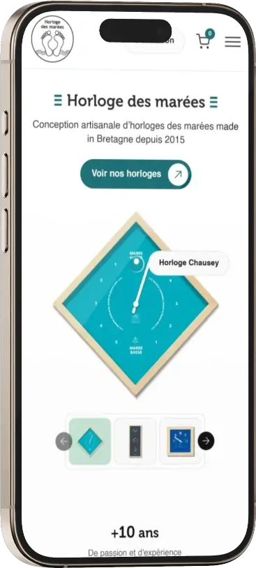 Mockup mobile Horloges des Marées