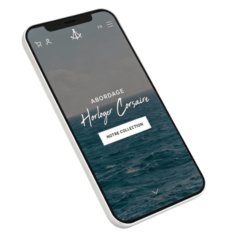Version mobile du site internet de l'horloger Abordage